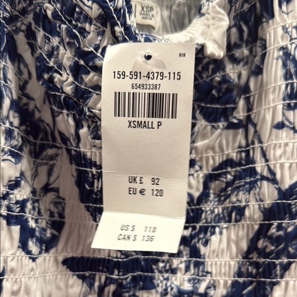 Abercrombie and Fitch Blue and White Floral Dress with Ruffled Straps - Picture 4 of 4